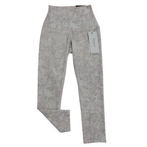 RBX Womens High-Waisted Printed Leggings XS Gray Marble Pattern Stretchy, NWT.